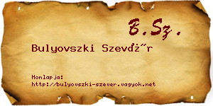 Bulyovszki Szevér névjegykártya